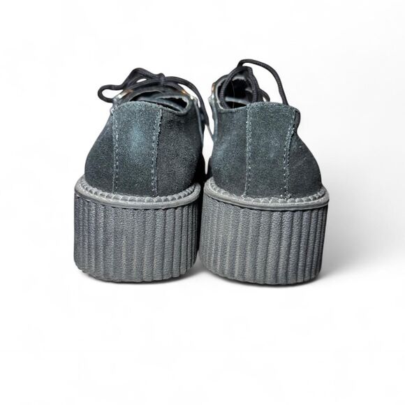 T.U.K. Black Suede Platform Creeper Shoes M7 W9 Goth Punk - Picture 6 of 8